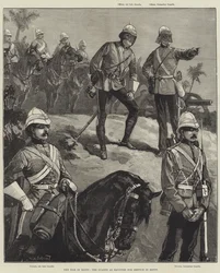 La guerra en Egipto, los guardias equipados para el servicio en Egipto