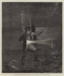 El Naufragio del Eurydice, Buceadores examinando un Naufragio con la Luz Submarina