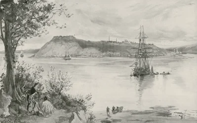 Vista de la ciudad y fortaleza de Quebec. A.D. 1759