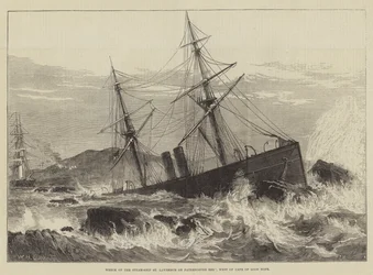 Naufragio del barco de vapor San Lorenzo en el arrecife Paternoster, al oeste del Cabo de Buena Esperanza