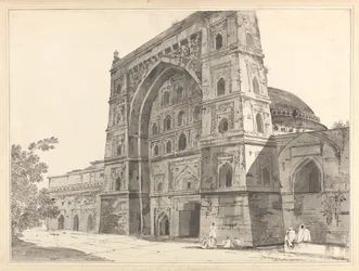 Vista de una mezquita, es decir, de una tumba, en Jaunpur