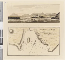 Página 3a Carta del Puerto Praya en la Isla de San Jago, Islas de Cabo Verde. Titulado 