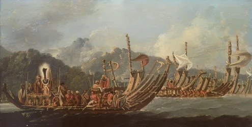 Revisión de las galeras de guerra en Tahití