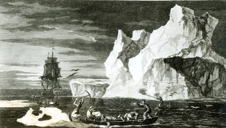 Las islas de hielo el 9 de enero de 1773, grabado por B. T. Pouney, 31 de febrero de 1777