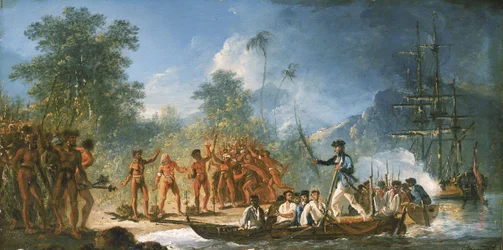 El desembarco en Tanna (Tana), una de las Nuevas Hébridas