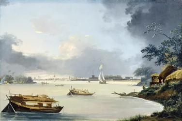 Vista de Calcuta, c.1790 (óleo sobre lienzo)