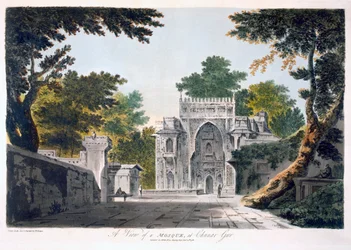 Vista de una mezquita en Chunar Gur, 1786