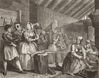 El progreso de una ramera, hoja 4: En la casa de corrección. 1732