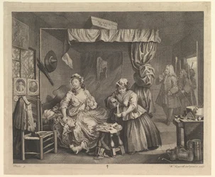El progreso de una ramera, lámina 3, abril de 1732