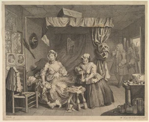 El progreso de una ramera, Placa 3, antes de abril de 1732