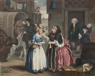 El progreso de una ramera, placa I, ilustración de 