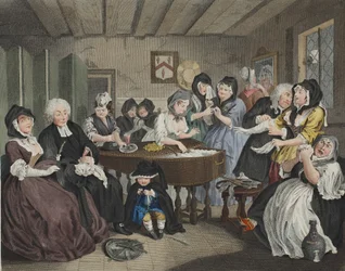 El Progreso de una Prostituta, placa VI, ilustración de 