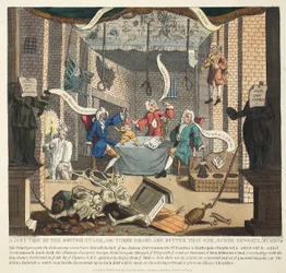 Una vista justa del escenario británico o Tres cabezas son mejor que una, 1724, ilustración de 