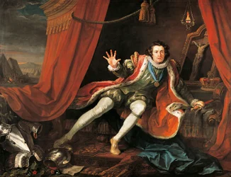 Actor David Garrick (1717-1779) en el papel principal de Ricardo III, de William Shakespeare (1564-1616)