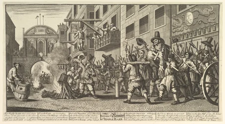 Quemando los Rumps en Temple Bar, Doce Grandes Ilustraciones para Hudibras de Samuel Butler, 1725-68