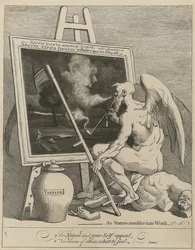 El dios del tiempo fumando un cuadro. 1761