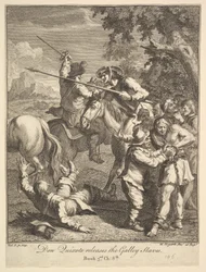 Don Quijote libera a los galeotes, seis ilustraciones para Don Quijote, 1756 o después