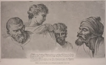 Cuatro Cabezas de los Cartones de Rafael en Hampton Court, c.1729