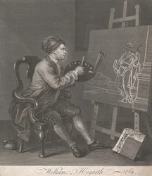 Hogarth pintando a la Musa cómica