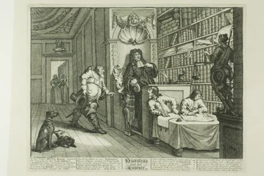 Hudibras y el abogado, lámina doce de Hudibras