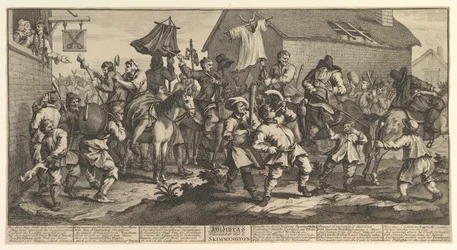 Hudibras y el Skimmington Doce grandes ilustraciones para Samuel Butler
