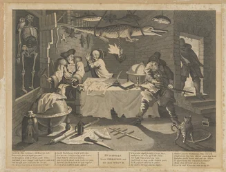 Hudibras golpea a Sidrophel y su hombre Whacum