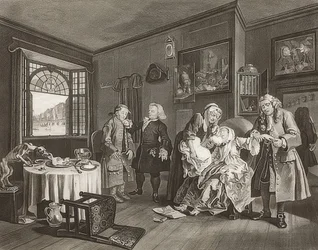 Marriage à la Mode. Blatt 6: La muerte de la dama. 1745