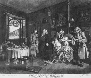Matrimonio a la moda, Placa 6, (La muerte de la condesa)