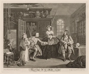 Matrimonio a la Moda: La Escena con el Charlatán, 1745