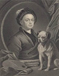 Autorretrato, grabado por J. Mollison