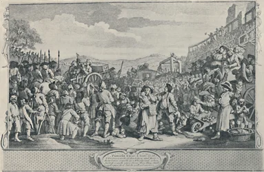 El Aprendiz Ocioso Ejecutado en Tyburn De la Serie Industria y Ociosidad, 1747, 1920