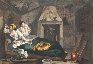 El aprendiz ocioso regresado del mar, y en un desván con una prostituta común, placa VII de 