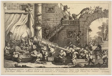 El castigo infligido a Lemuel Gulliver
