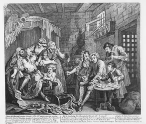 El libertino en prisión, lámina VII, de «A Rake
