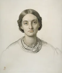 Fanny Holman Hunt (tiza roja y negra)