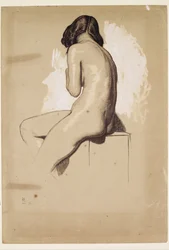 Desnudo femenino - Estudio desde atrás