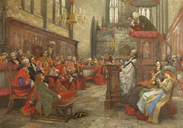 John Wesley predicando ante el alcalde y la corporación de Bristol