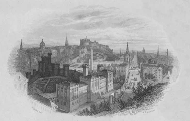 Edimburgo Desde la Colina Calton, principios-mediados del siglo XIX