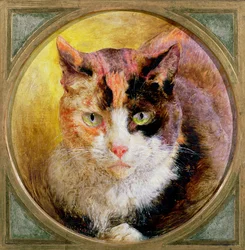 Estudio de Cabeza de un Gato Carey, 1866