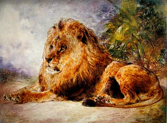 León descansando