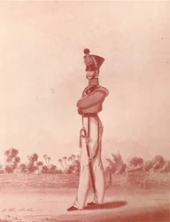 Oficiales de la Infantería Ligera del Ejército de Madrás, c1837-1843, 1909
