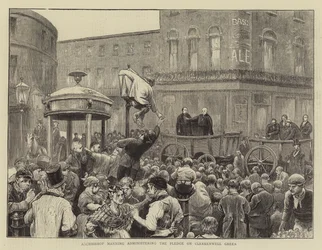 El Arzobispo Manning administrando el Compromiso en Clerkenwell Green