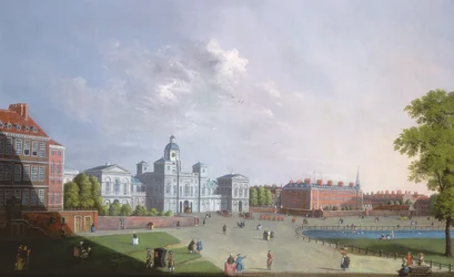 El desfile de la Guardia de Caballería, Westminster, siglo XVIII