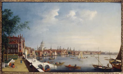 Vista del Támesis hacia la Catedral de San Pablo desde los jardines de Somerset House