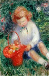 Lenna con una Cesta de Flores