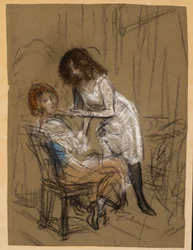 Dos mujeres (una sentada)