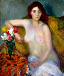 Desnudo con Tulipanes