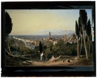 Vista de Florencia y el río Arno desde San Miniato