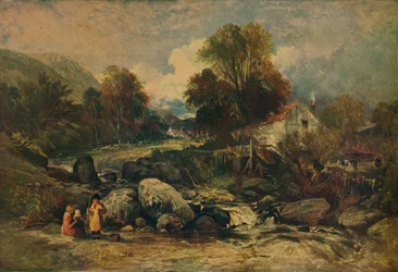 Molino Dol-y-Garrog cerca de Llanrwst, Caernarvonshire, c1844