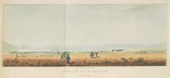 Una vista de Ciudad del Cabo, Table Bay y Tygerberg, de Travels in the Interior of Southern Africa, vol. 1